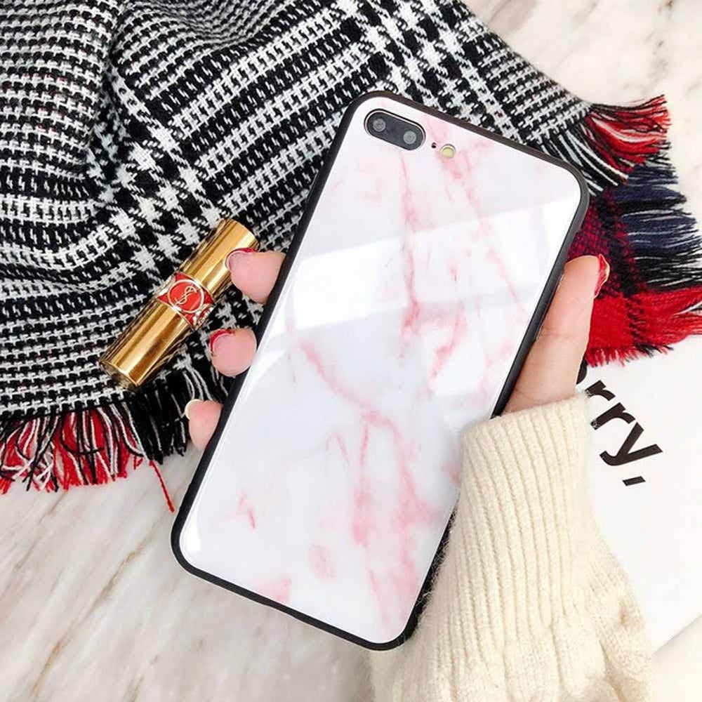 Marble glass phone case