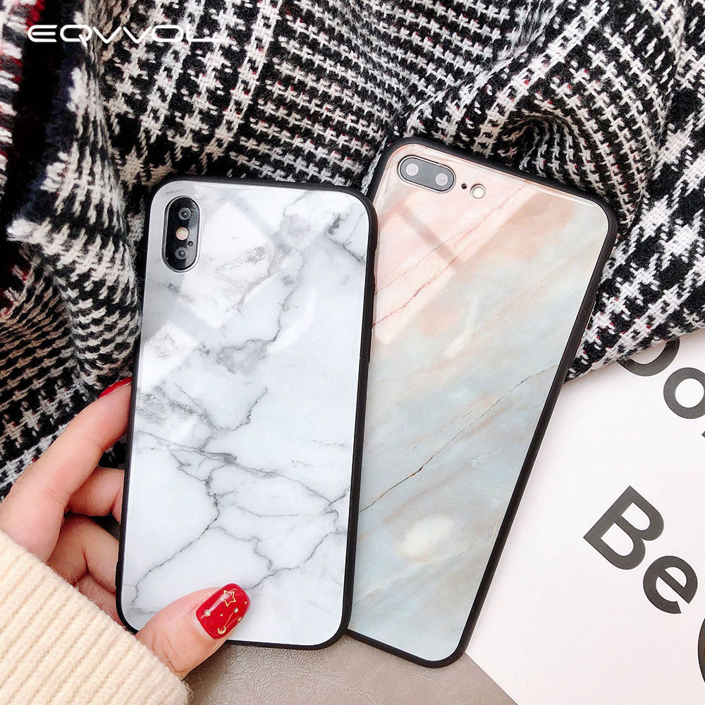 Marble glass phone case