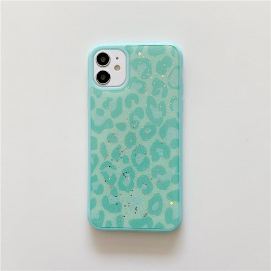 Compatible with Apple, Leopard Epoxy For Iphone12Mini Apple Gold Foil 11Pro Max Mobile Phone Case 7 8Plus