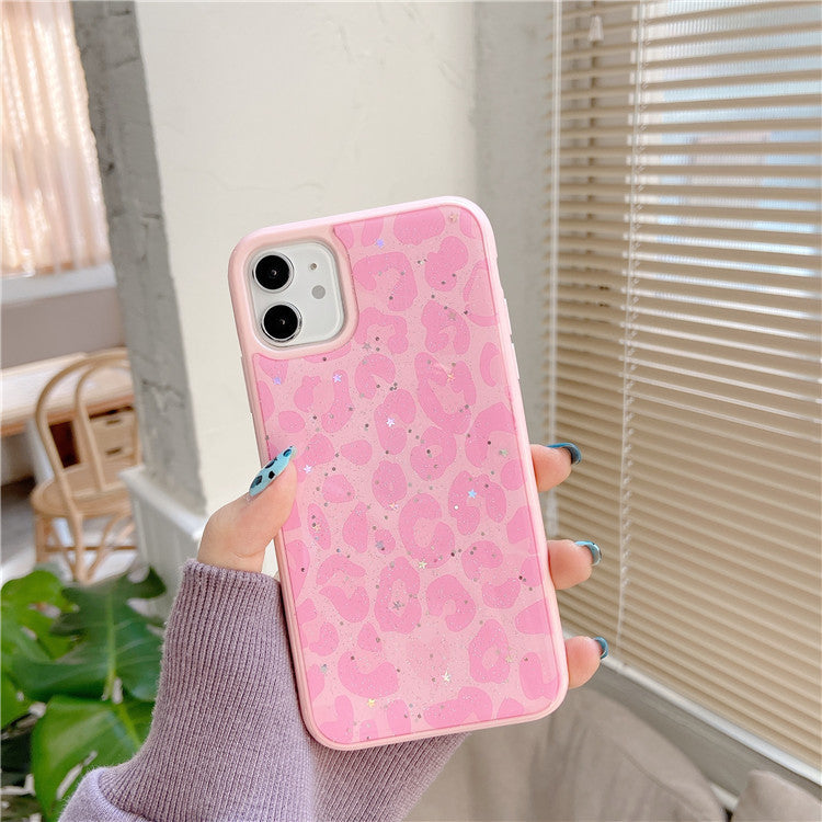 Compatible with Apple, Leopard Epoxy For Iphone12Mini Apple Gold Foil 11Pro Max Mobile Phone Case 7 8Plus