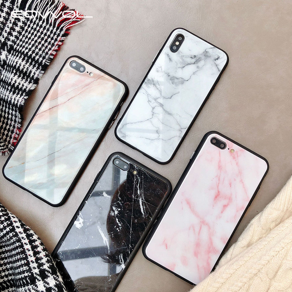 Marble glass phone case