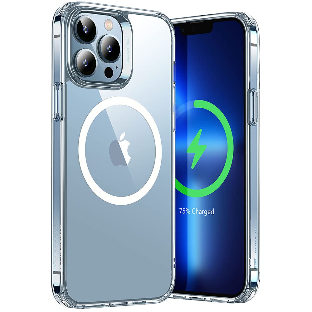 ESR for iPhone 14 Case/iPhone 13 Case, Compatible with MagSafe, Shockproof Military-Grade Protection, Magnetic Phone Case for iPhone 14/13, Classic Hybrid Case (HaloLock), Clear