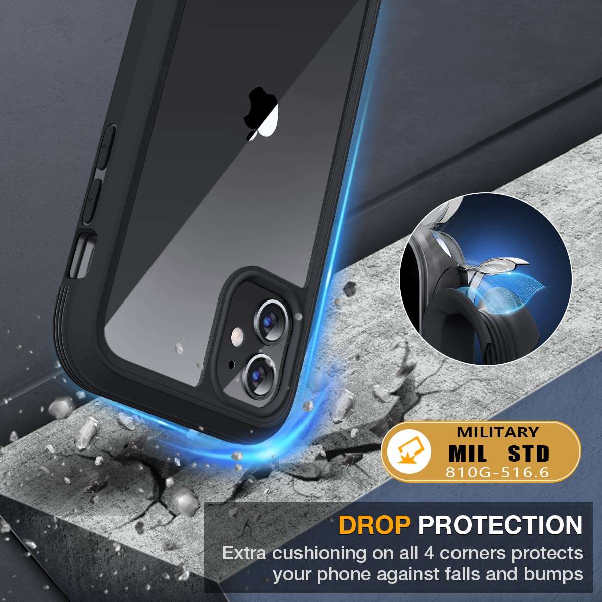 Miracase Magnetic for iPhone 15 Pro Max Case 6.7'' [Compatible with Magsafe] Full-Body Drop Proof Bumper Phone Case for iPhone 15 Pro Max with Built-in 9H Tempered Glass Screen Protector,Blue