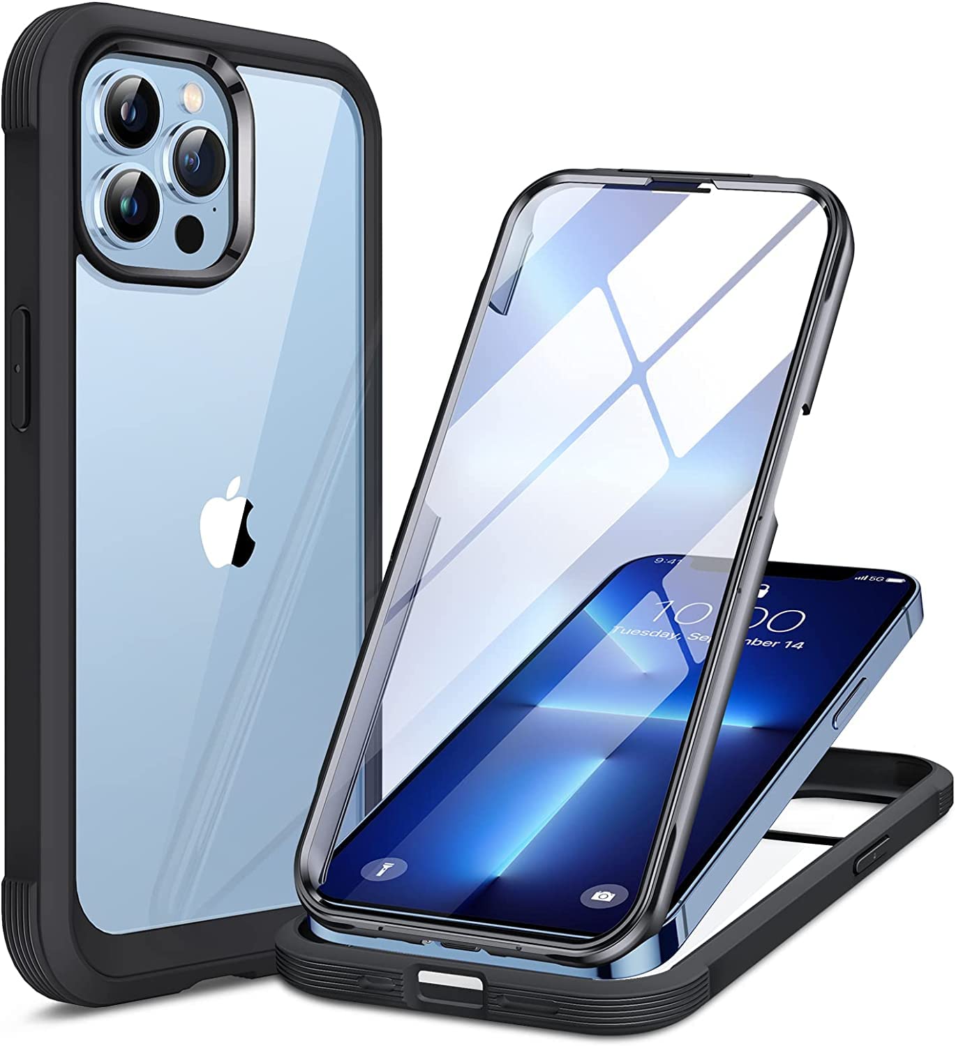 Miracase Magnetic for iPhone 15 Pro Max Case 6.7'' [Compatible with Magsafe] Full-Body Drop Proof Bumper Phone Case for iPhone 15 Pro Max with Built-in 9H Tempered Glass Screen Protector,Blue