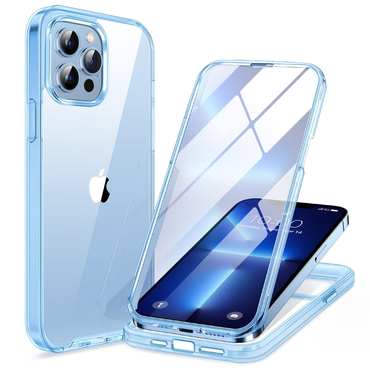 Miracase Magnetic for iPhone 15 Pro Max Case 6.7'' [Compatible with Magsafe] Full-Body Drop Proof Bumper Phone Case for iPhone 15 Pro Max with Built-in 9H Tempered Glass Screen Protector,Blue