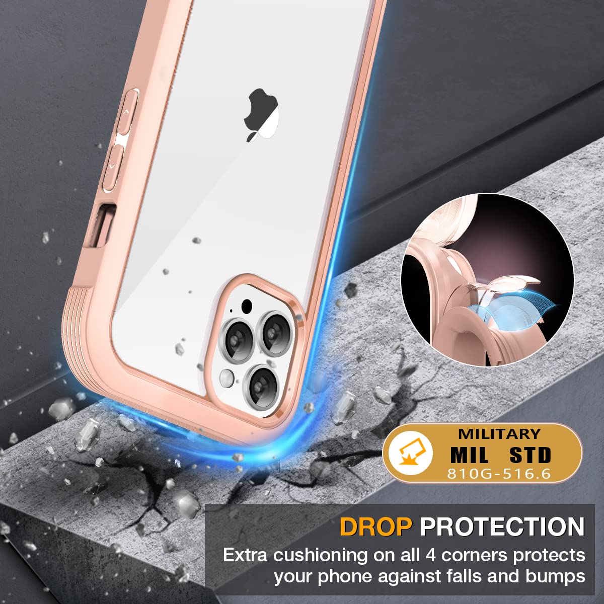 Miracase Magnetic for iPhone 15 Pro Max Case 6.7'' [Compatible with Magsafe] Full-Body Drop Proof Bumper Phone Case for iPhone 15 Pro Max with Built-in 9H Tempered Glass Screen Protector,Blue