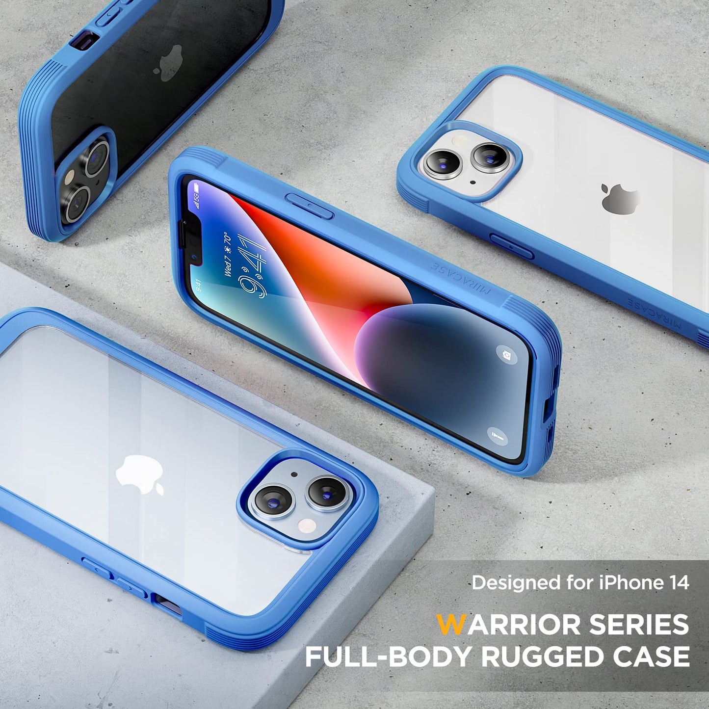 Miracase Magnetic for iPhone 15 Pro Max Case 6.7'' [Compatible with Magsafe] Full-Body Drop Proof Bumper Phone Case for iPhone 15 Pro Max with Built-in 9H Tempered Glass Screen Protector,Blue