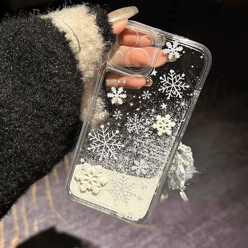 Ins Winter Snowflake Quicksand Suitable For Phone Case