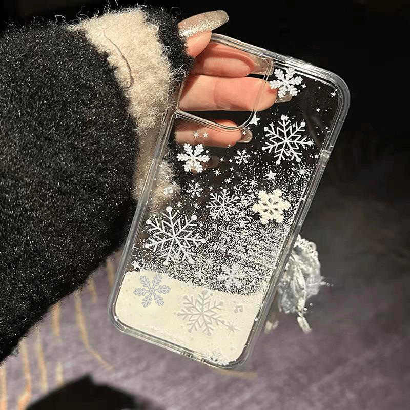 Ins Winter Snowflake Quicksand Suitable For Phone Case